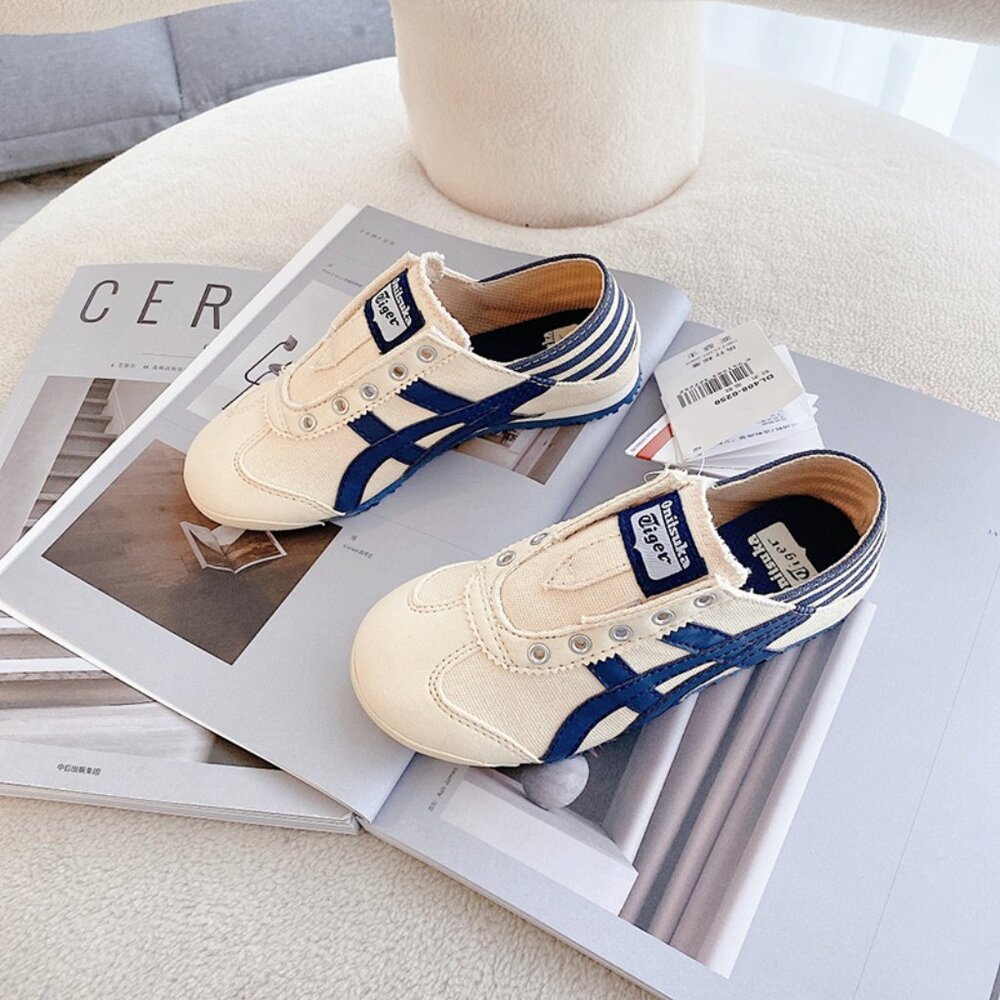 Cream Onitsuka Tiger by Asics Canvas Sneakers for Kids